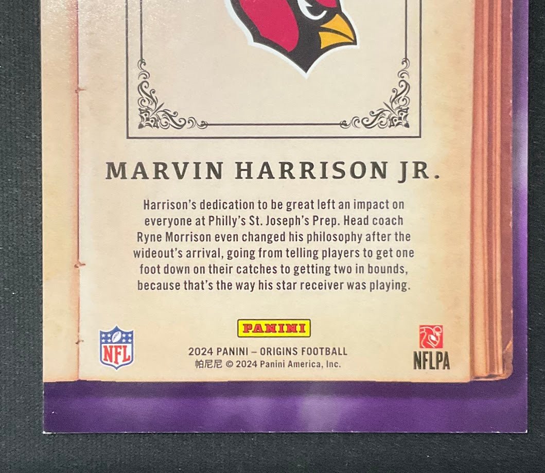 Marvin Harrison Jr. 2024 Panini Origins Origin Story RC #7 - Collector Store LLC