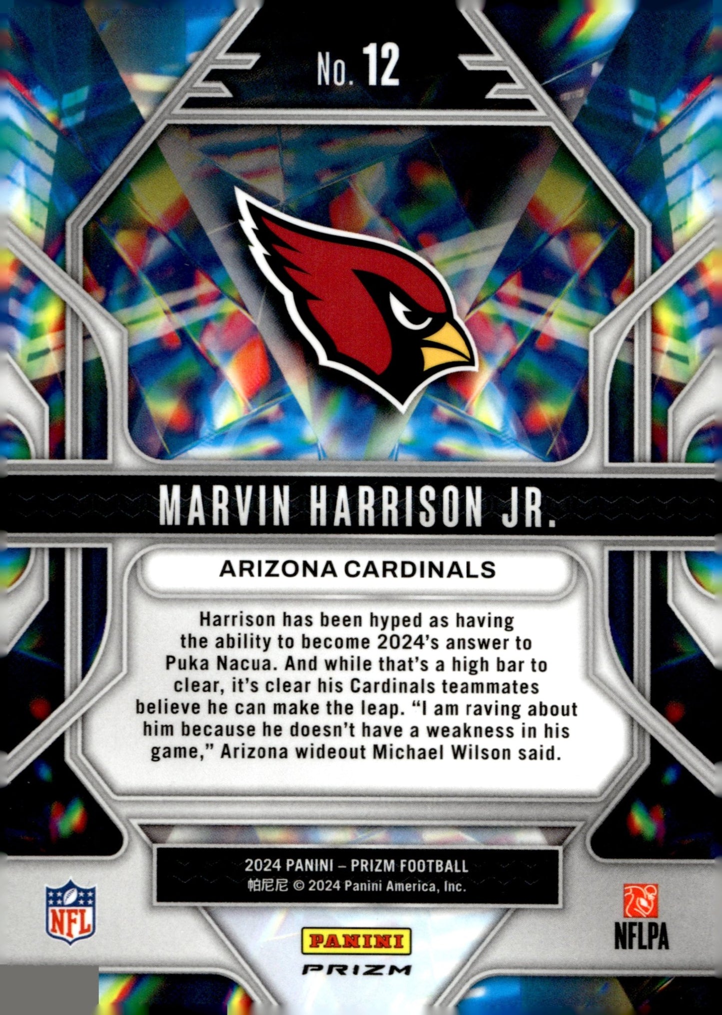 Marvin Harrison Jr. 2024 Panini Prizm Prizmatic Green Wave Prizm RC #12 - Collector Store LLC
