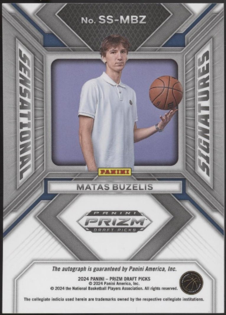Matas Buzelis 2024 Panini Prizm Draft Picks Sensational Signatures RC Auto - Collector Store LLC