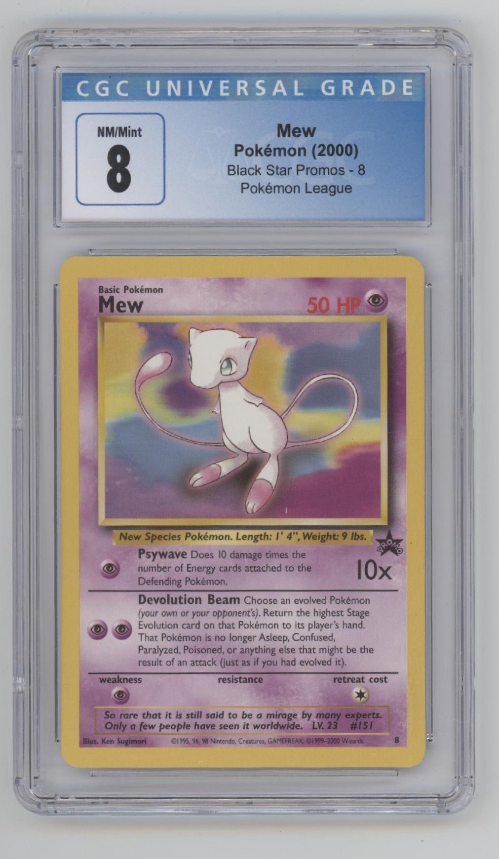 Mew Pokemon Black Star Promos #8 CGC 8 Mew Pokemon Black Star Promos #8 CGC 8