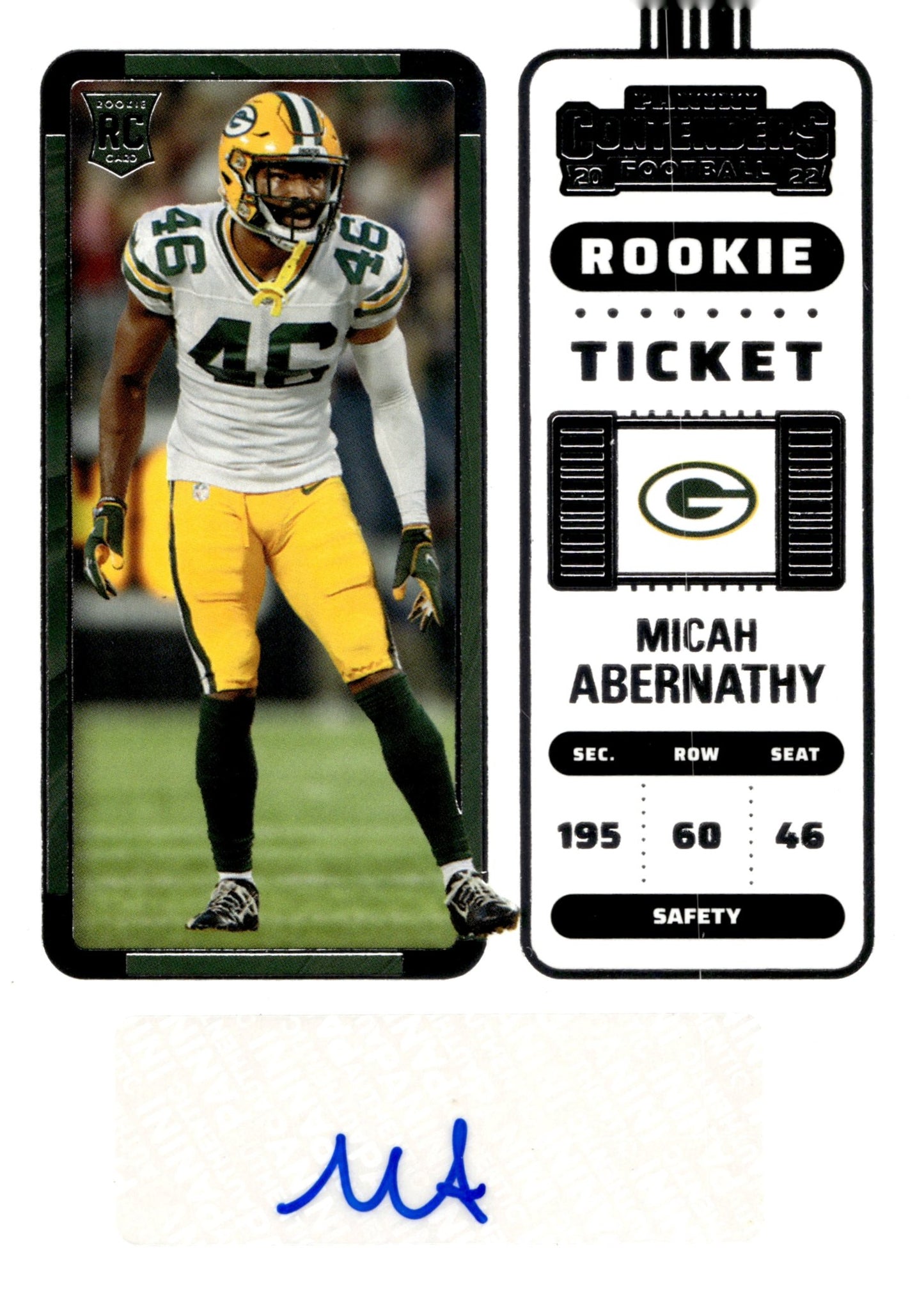 Micah Abernathy 2022 Panini Contenders Rookie Ticket RC Auto #271 - Collector Store LLC