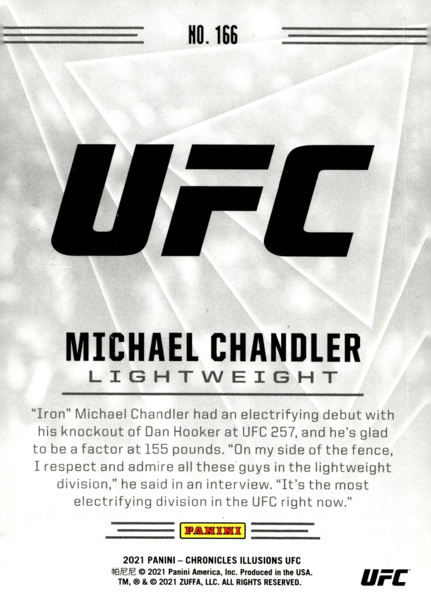 Michael Chandler 2021 Panini Chronicles Illusions RC #166 - Collector Store LLC