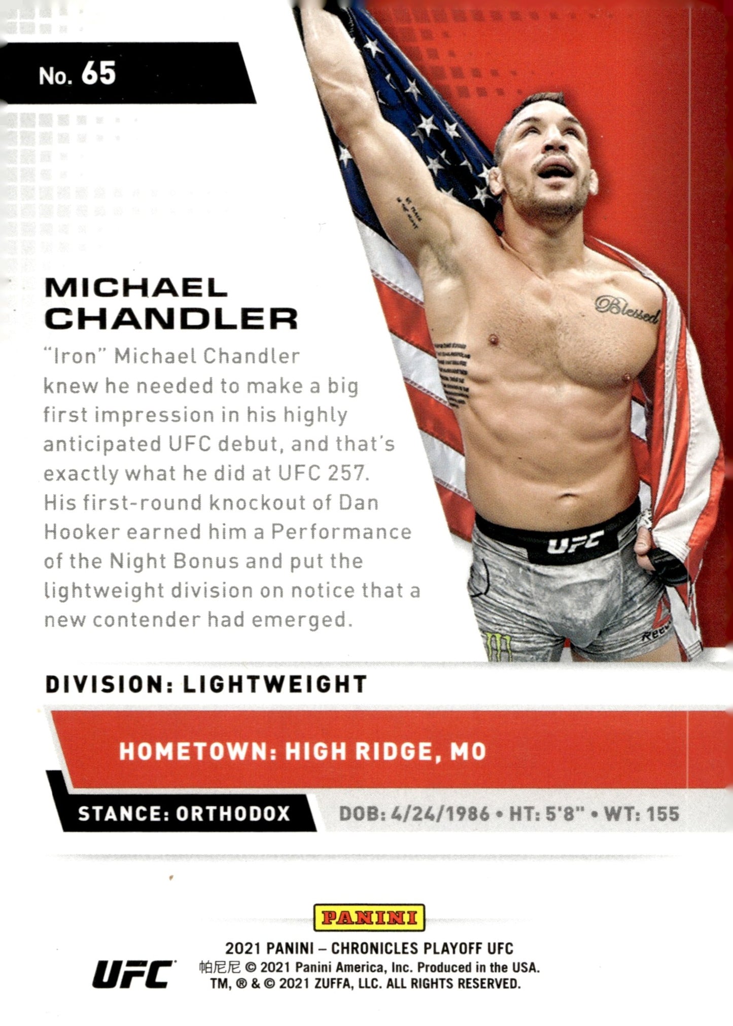Michael Chandler 2021 Panini Chronicles Playoff Pink RC #65 - Collector Store LLC