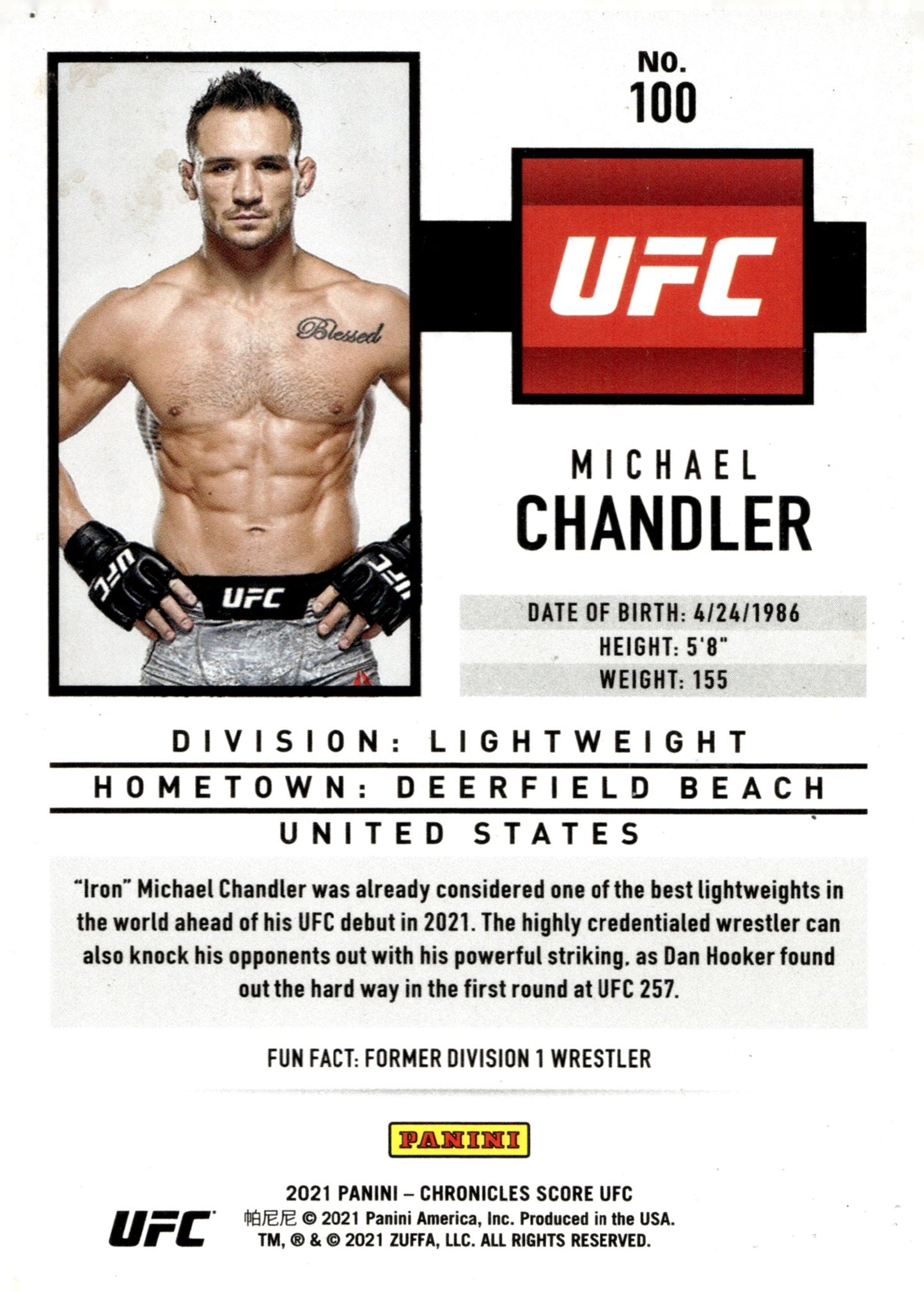 Michael Chandler 2021 Panini Chronicles Score RC #100 - Collector Store LLC