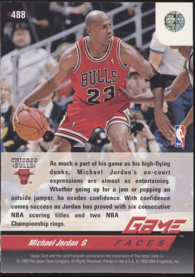 Michael Jordan 1992 - 93 Upper Deck Game Faces 488 2 - Collector Store LLC