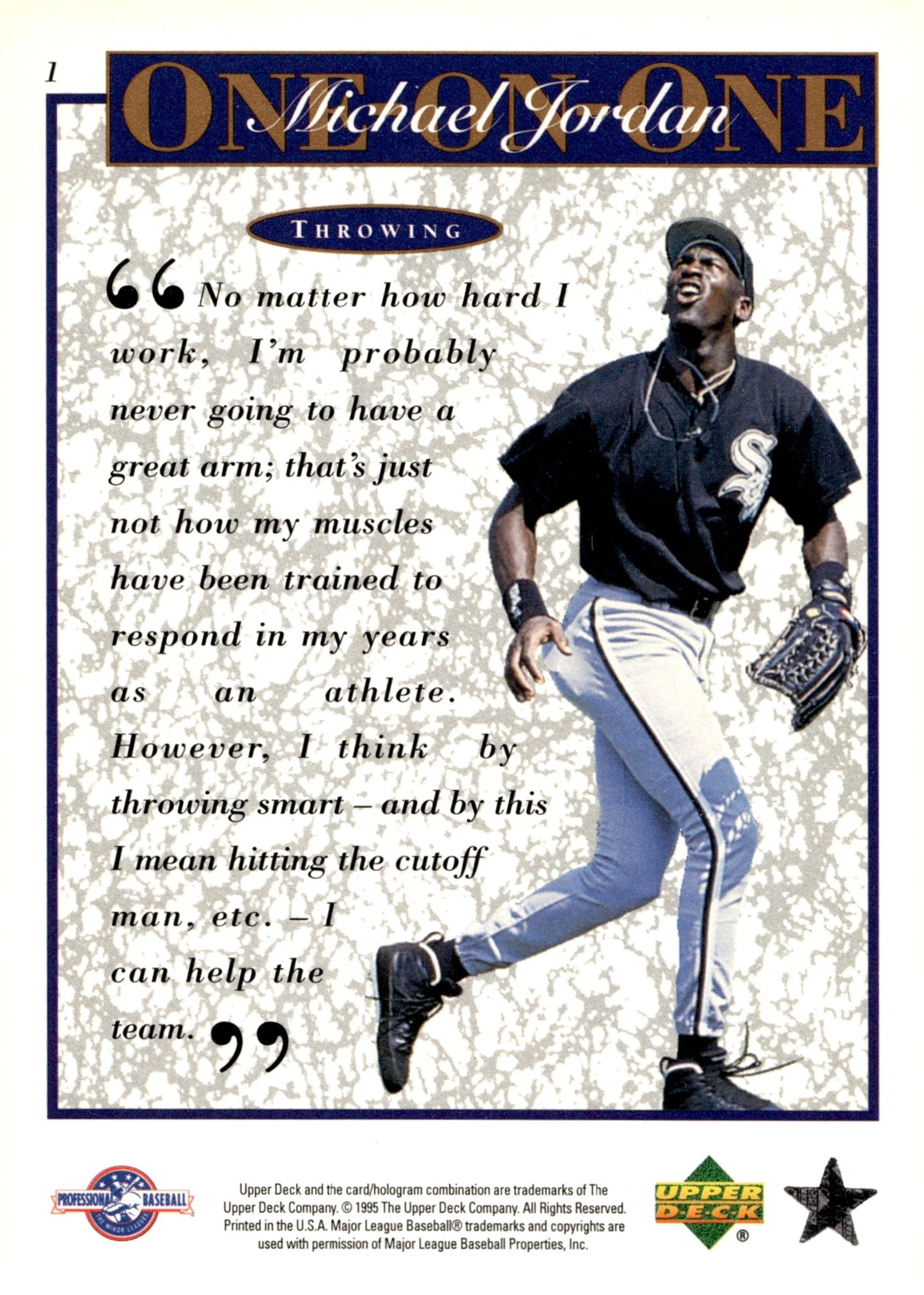 Michael Jordan 1995 Upper Deck One on One Throwing #1 - Collector Store LLC