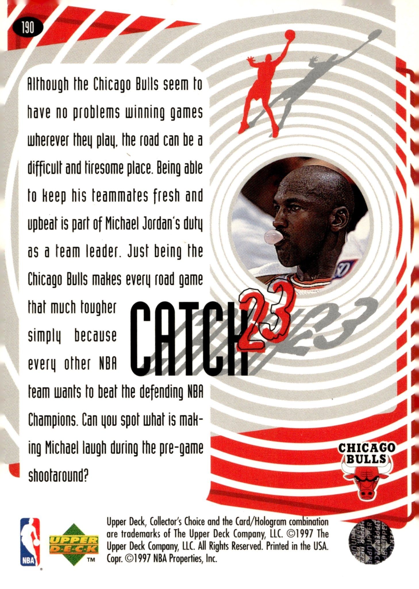 Michael Jordan 1997 - 98 Upper Deck Collector's Choice #190 - Collector Store LLC