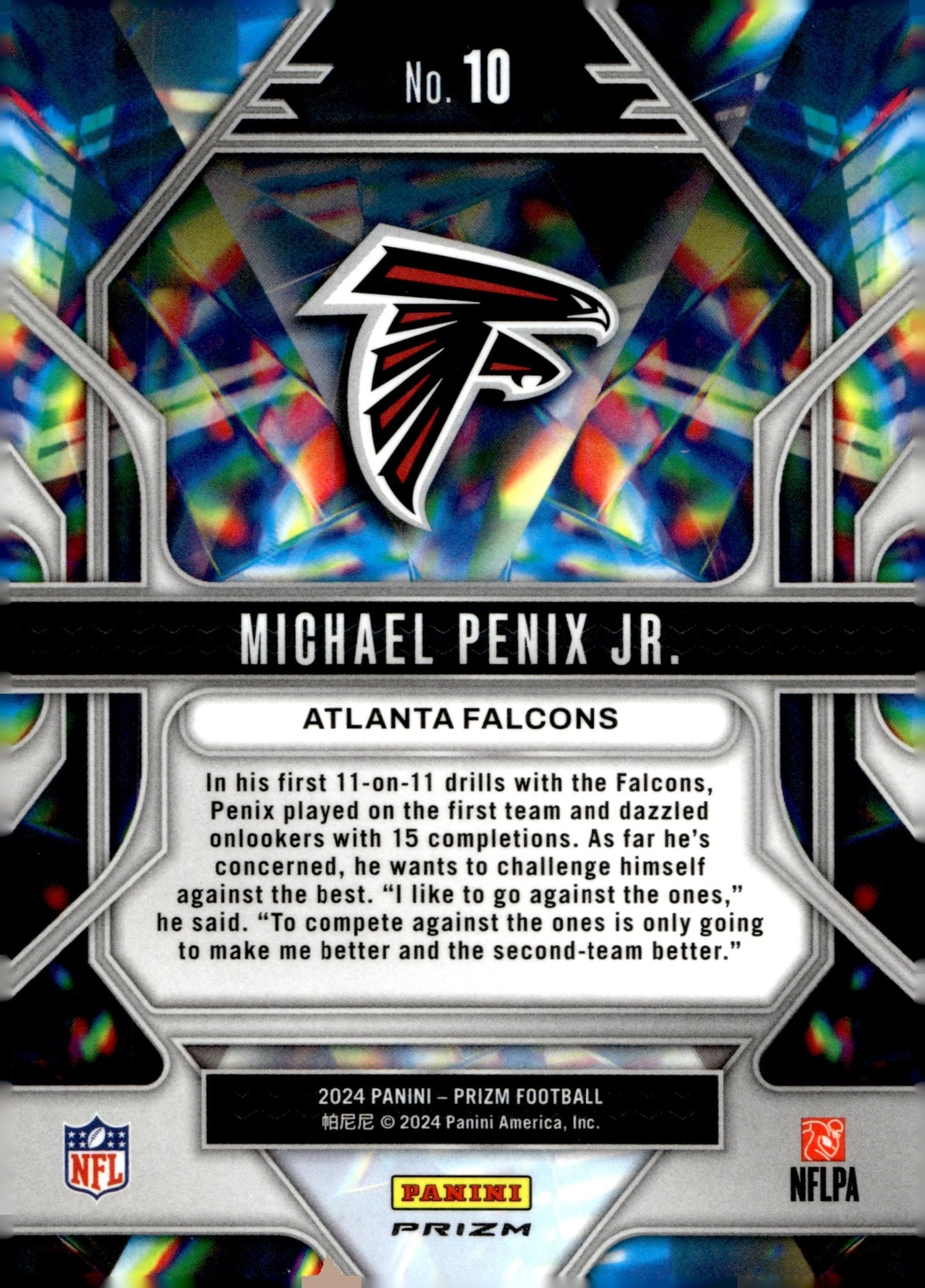 Michael Penix Jr. 2024 Panini Prizm Prizmatic Green Prizm RC #10 - Collector Store LLC