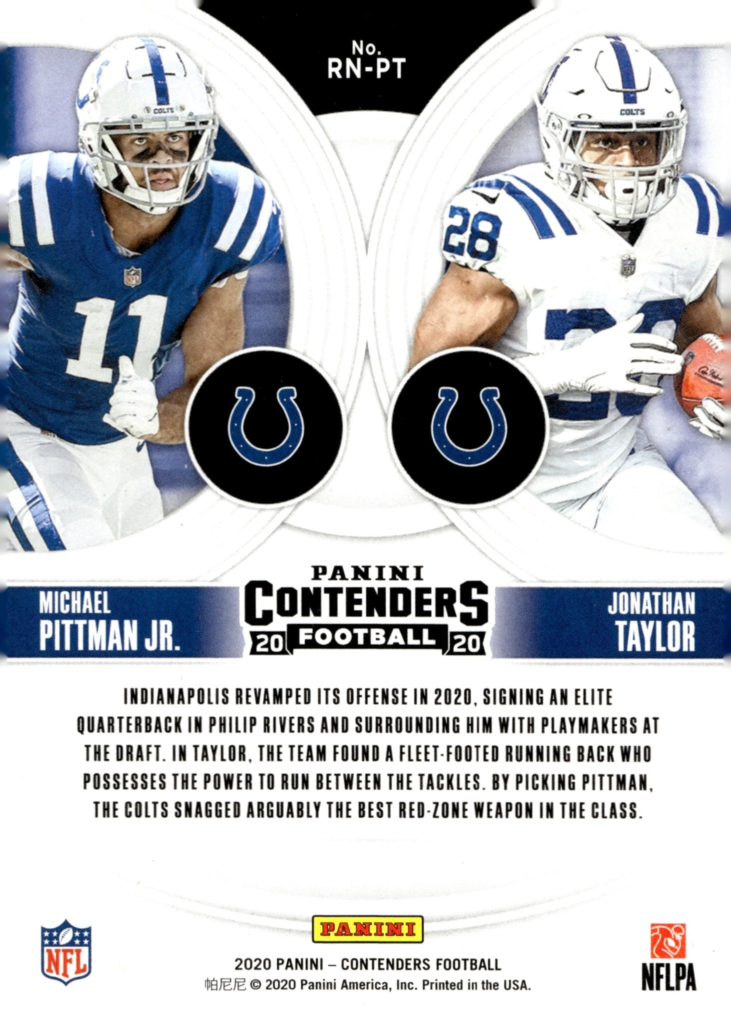 Michael Pittman Jr. / Jonathan Taylor 2020 Contenders Round Numbers #RN - PT - Collector Store LLC