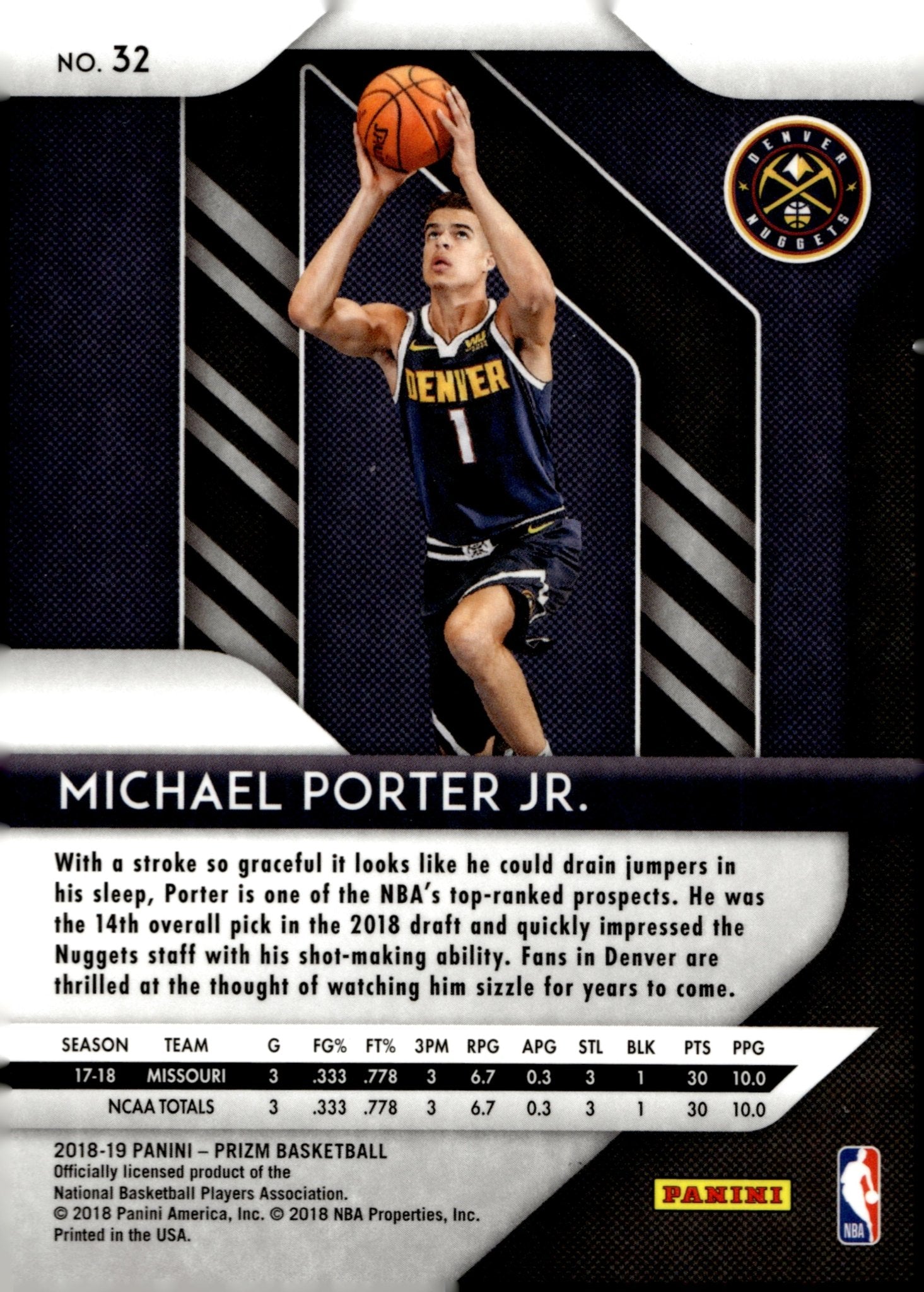 Michael Porter Jr. 2018 - 19 Panini Prizm RC #32 - Collector Store LLC