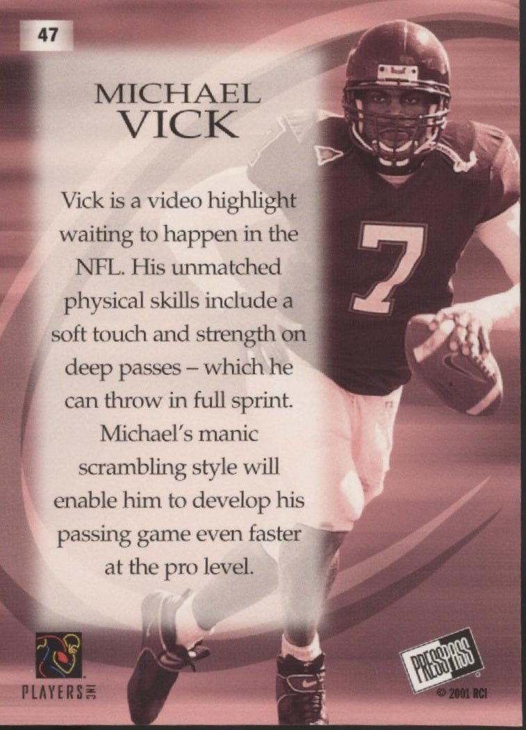 Michael Vick 2001 Press Pass Power Picks #47 - Collector Store LLC