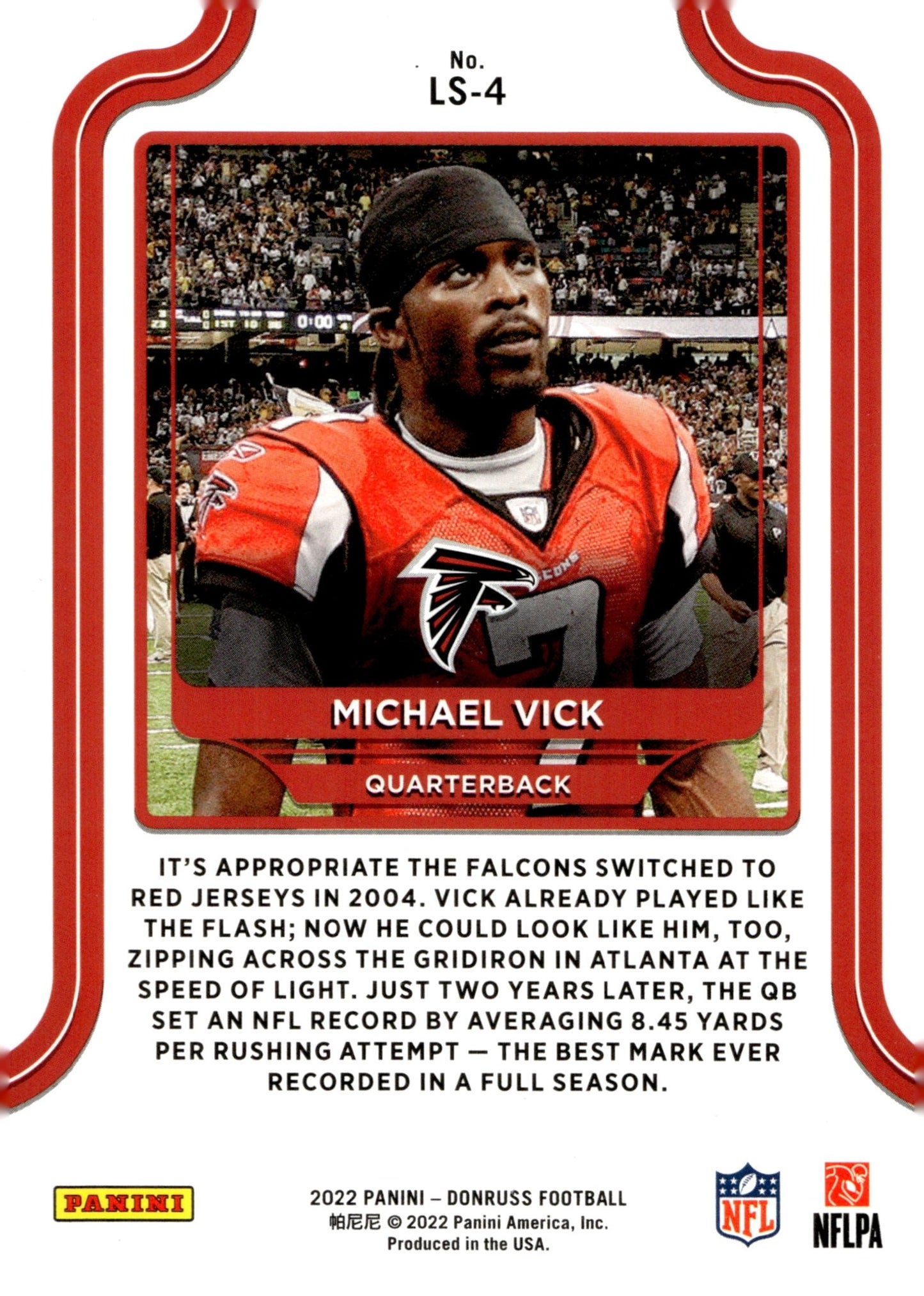 Michael Vick 2022 Panini Donruss Legend Series #LS - 4 - Collector Store LLC