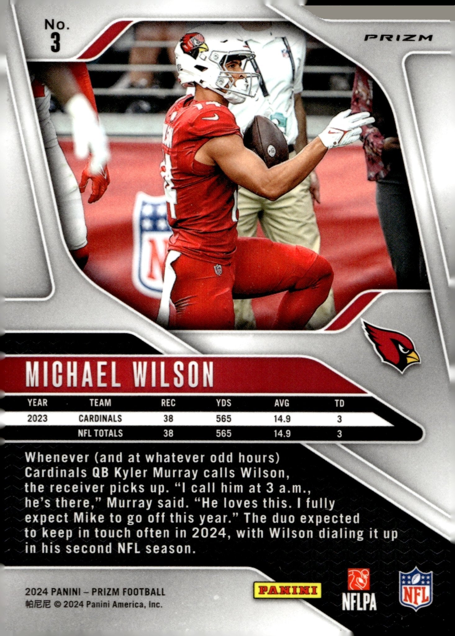 Michael Wilson 2024 Panini Prizm Green Prizm #3 - Collector Store LLC