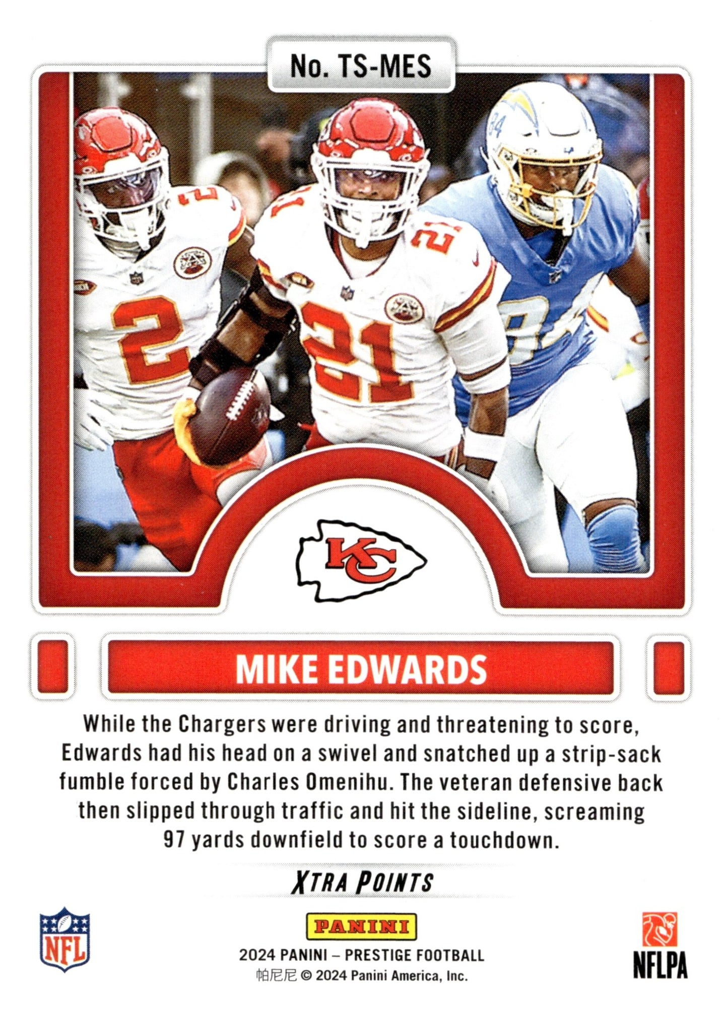 Mike Edwards 2024 Panini Prestige Time Stamped Xtra Points #TS - MES - Collector Store LLC