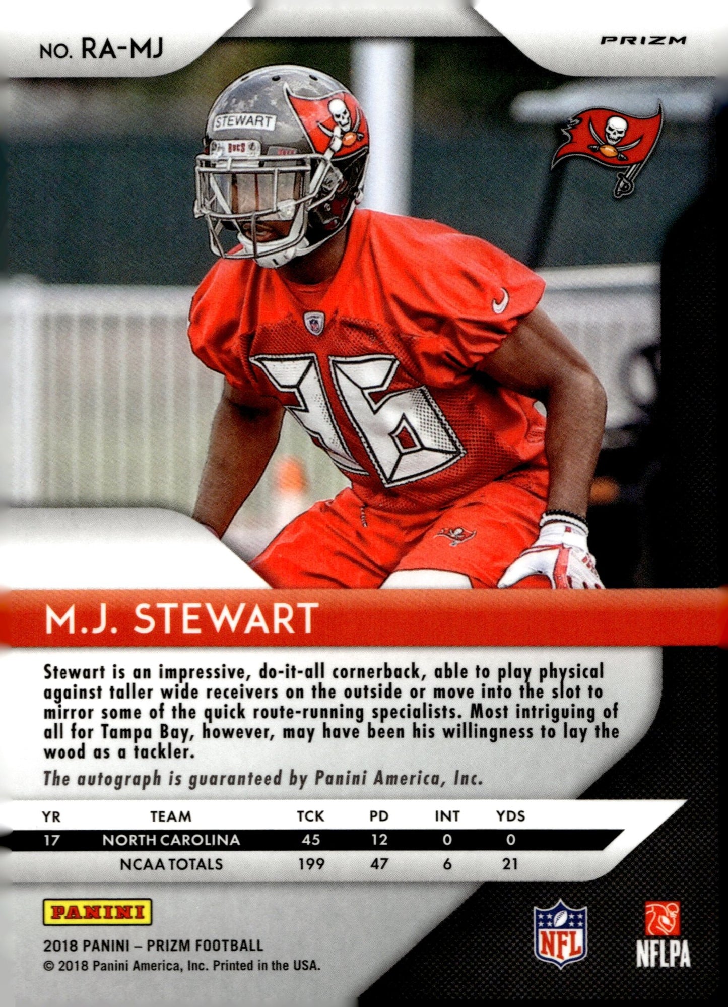 MJ Stewart 2018 Panini Prizm Green Pulsar Prizm Auto #RA - MJ - Collector Store LLC