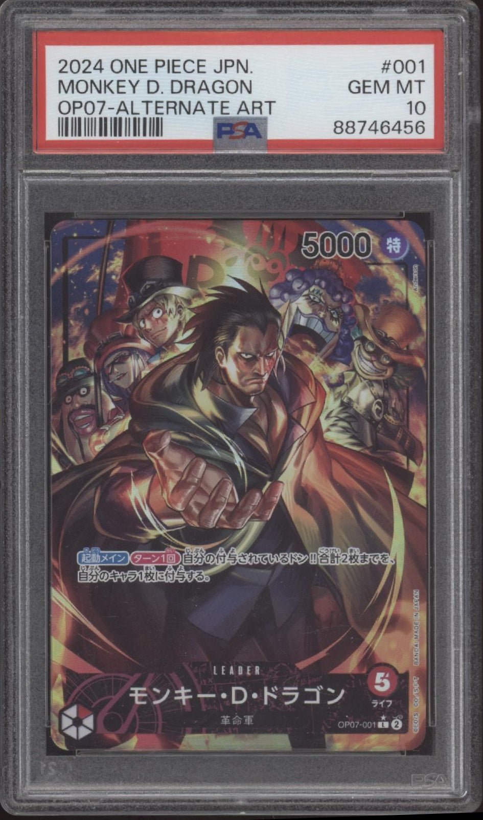 Monkey D Luffy One Piece Card Game 500 Years Alt Art Japanese #001 PSA 10 - Collector Store LLC