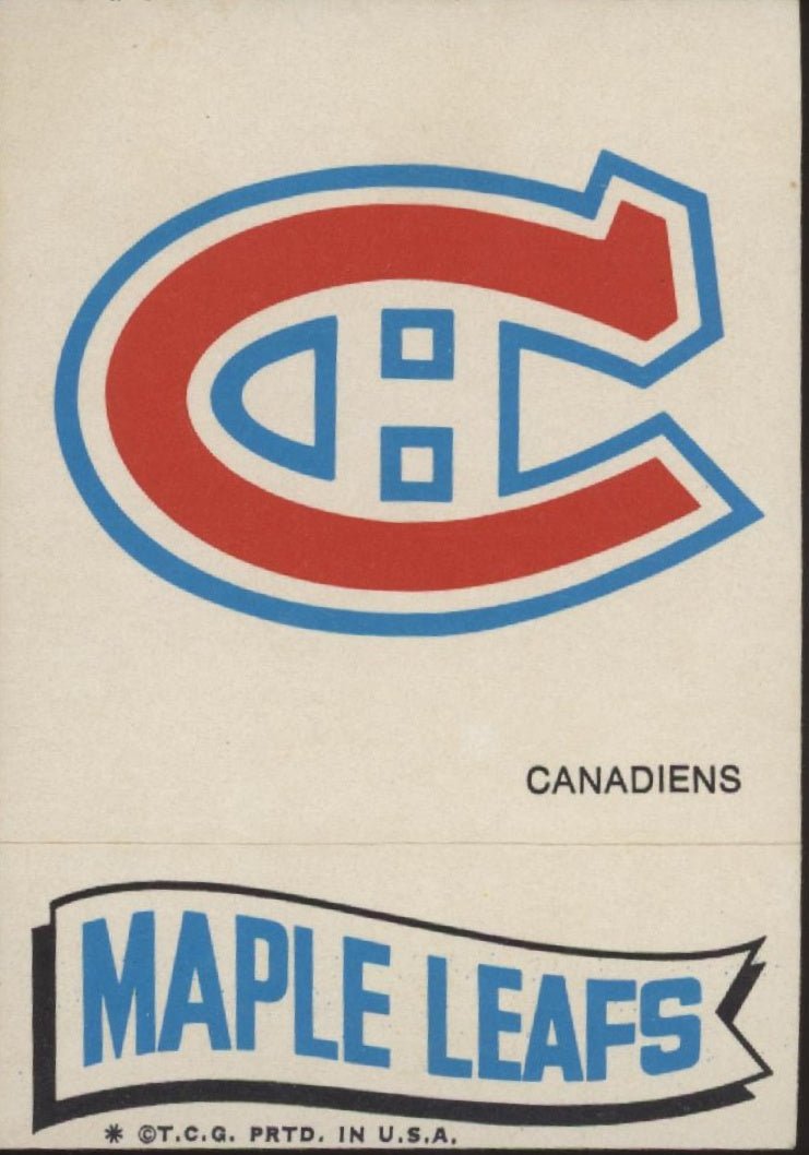 Montreal Canadiens / Toronto Maple Leafs 1973 - 74 Topps Team Stickers - Collector Store LLC