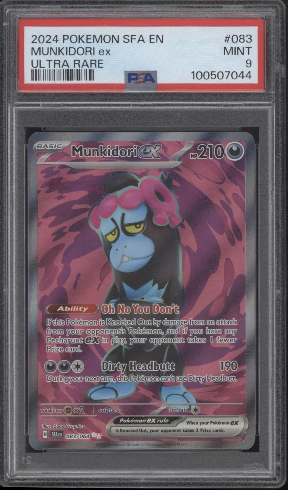 Munkidori ex Pokemon Shrouded Fable Ultra Rare 083 PSA 9 - Collector Store LLC