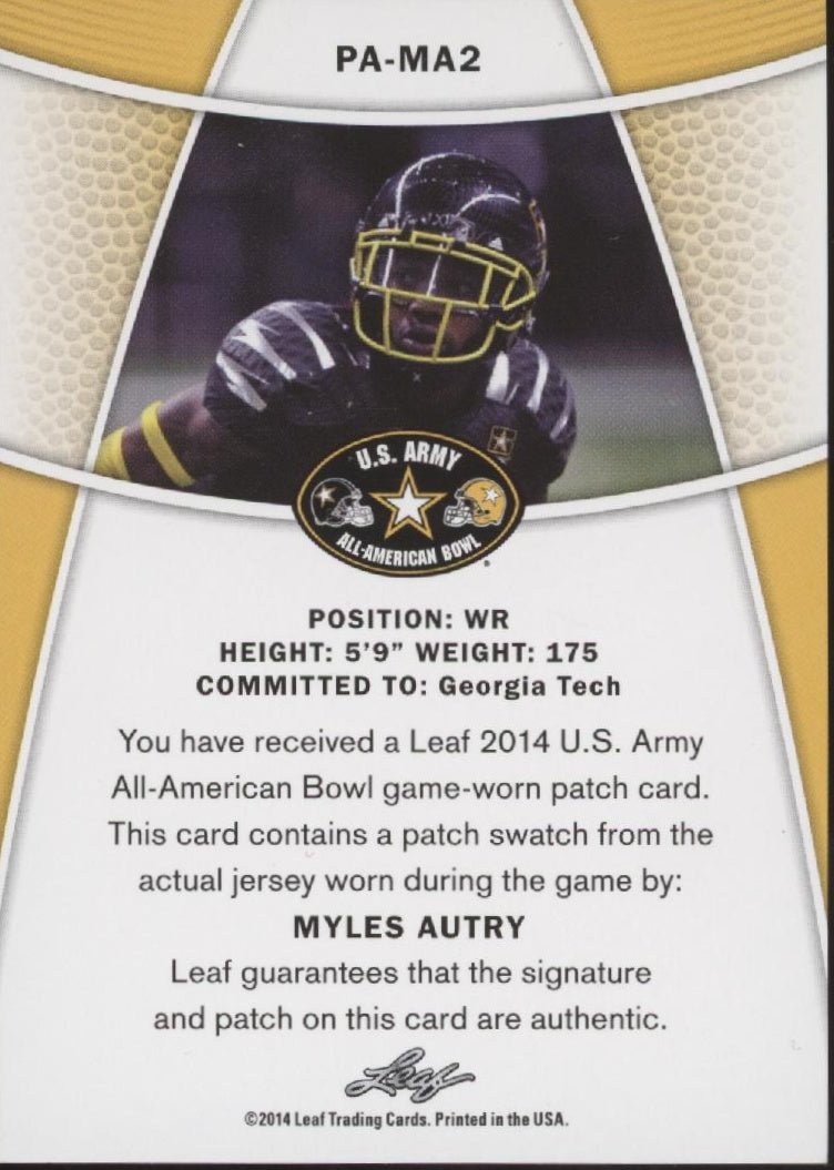 Myles Autry 2014 Leaf US Army All American Bown Swatch Auto 06/25 #PA - MA2 - Collector Store LLC