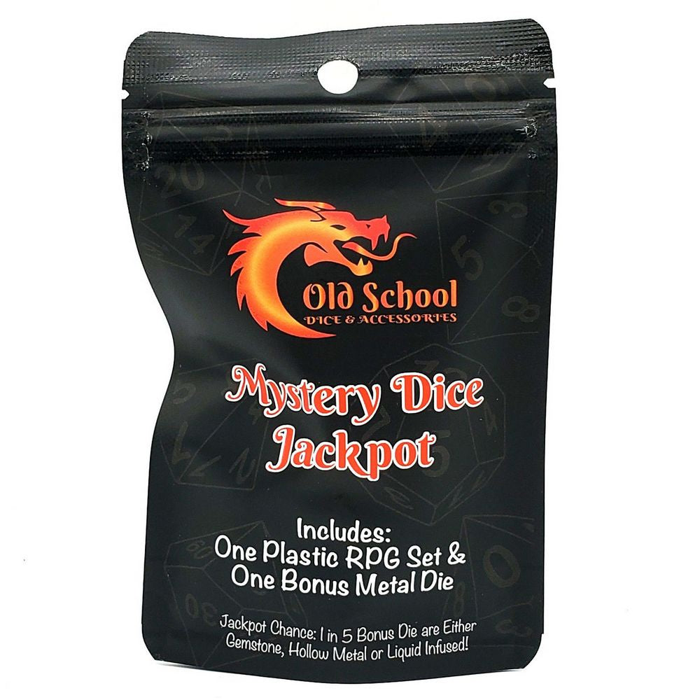 Old School Dice: Mystery Dice Jackpot: 7-Piece Acrylic Set w/ Bonus Metal Dice