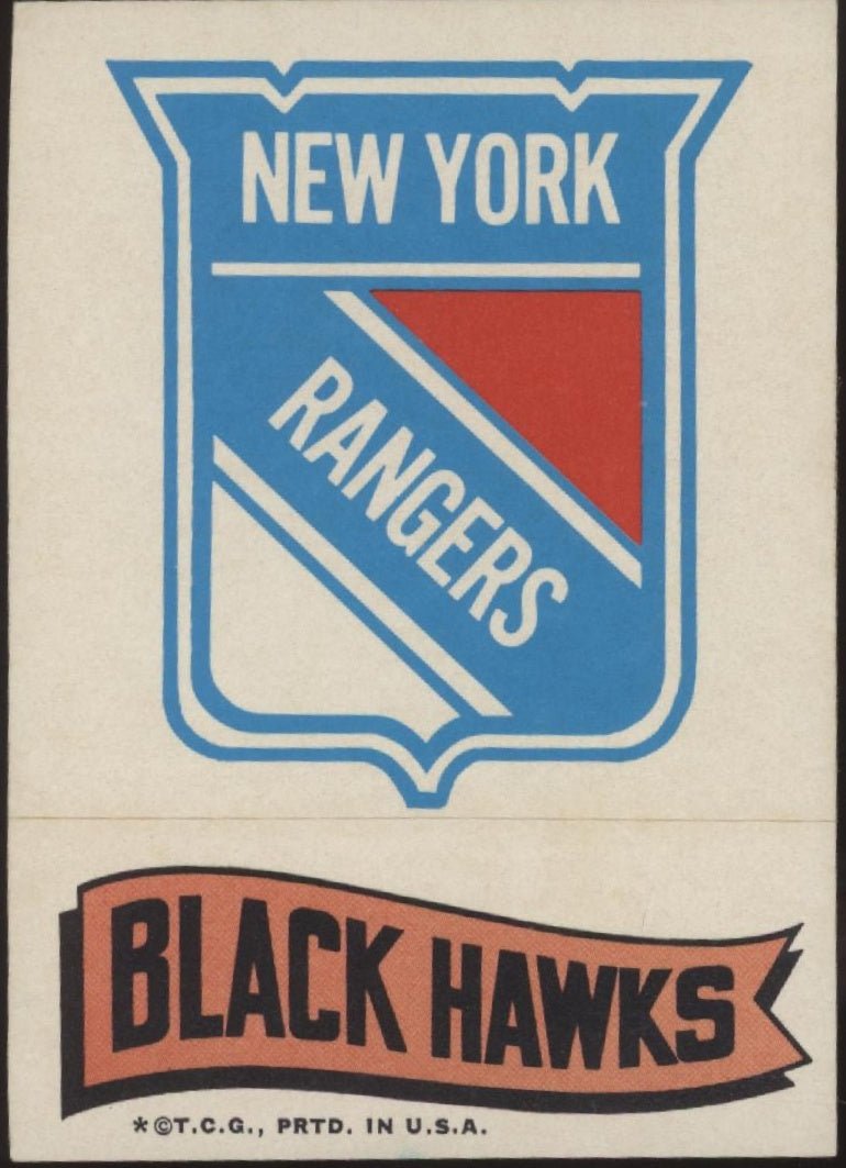 New York Rangers / Chicago Blackhawks 1973 - 74 Topps Team Stickers - Collector Store LLC