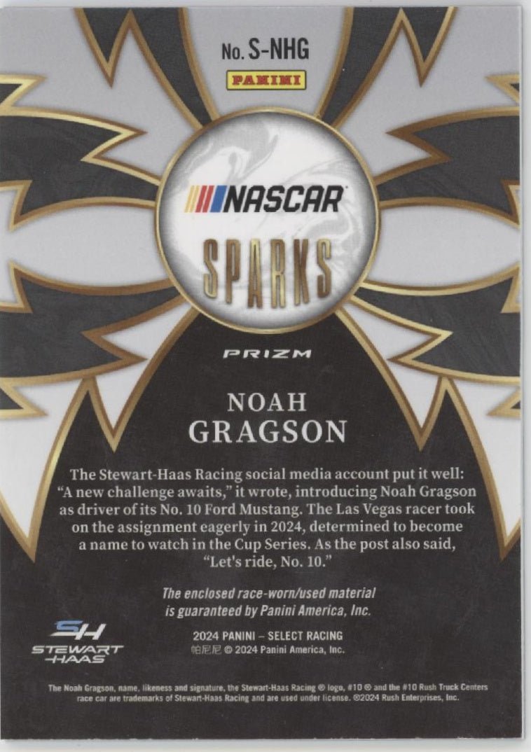 Noah Gragson 2024 Panini Select Sparks Prizm Relic #S - NHG - Collector Store LLC