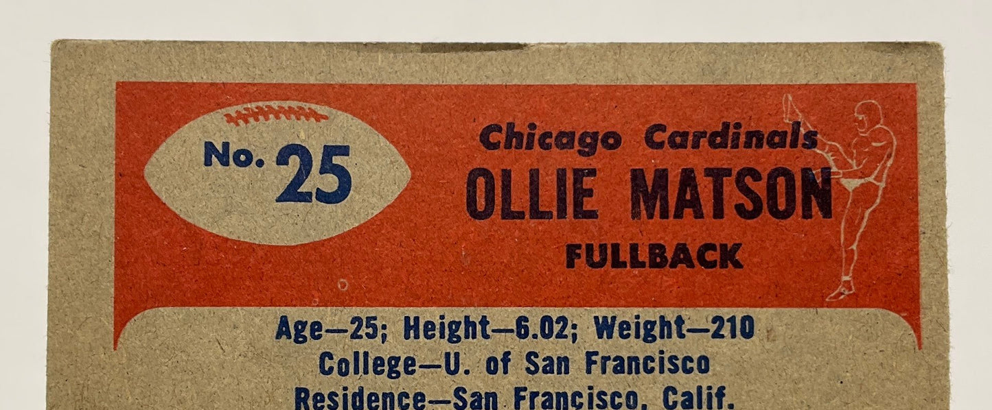 Ollie Matson 1955 Bowman #25 Chicago Cardinals EX - Collector Store LLC