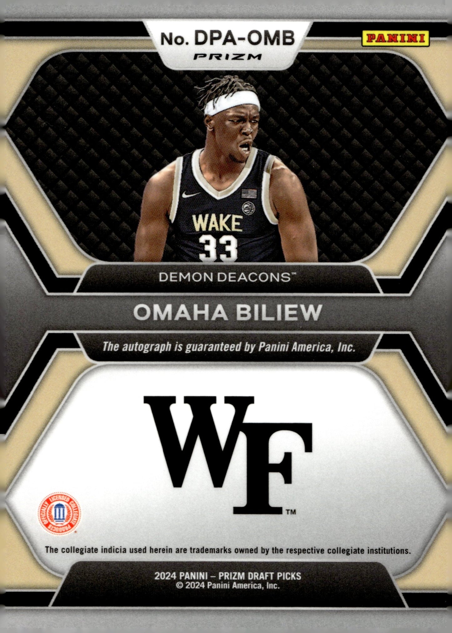 Omaha Biliew 2024 Panini Prizm Draft Picks Prizm Auto #DPA - OMB - Collector Store LLC