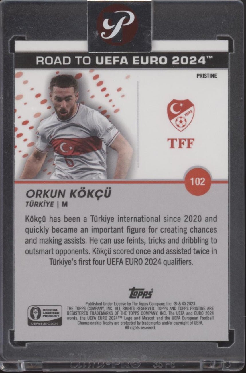 Orkun Kokcu 2023 - 24 Topps Pristine Road to UEFA Euro #102 - Collector Store LLC