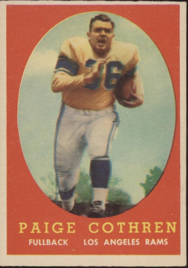 Paige Cothren 1958 Topps RC #92 Los Angeles Rams EX - Collector Store LLC