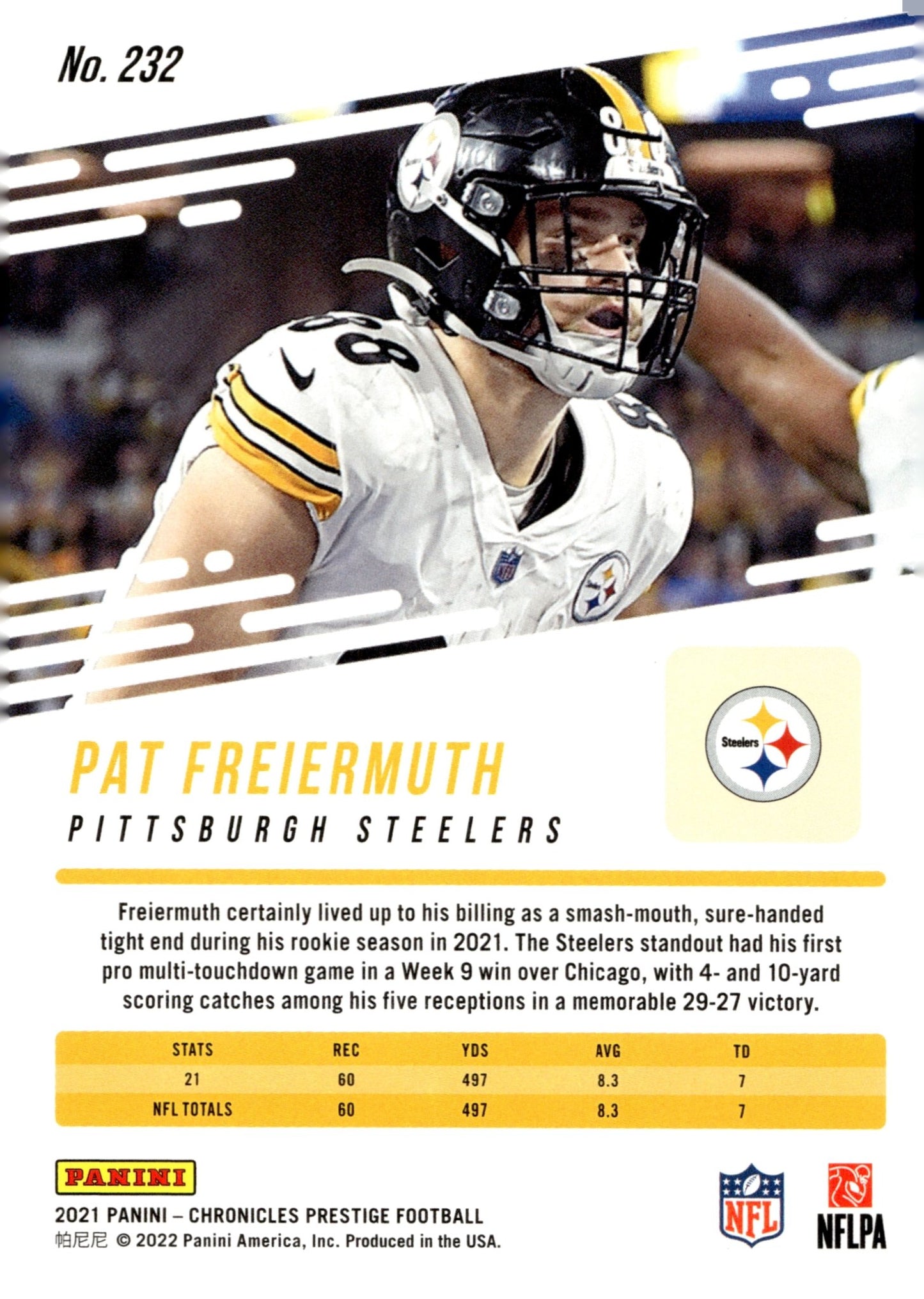 Pat Freiermuth 2021 Panini Chronicles Prestige RC #232 - Collector Store LLC