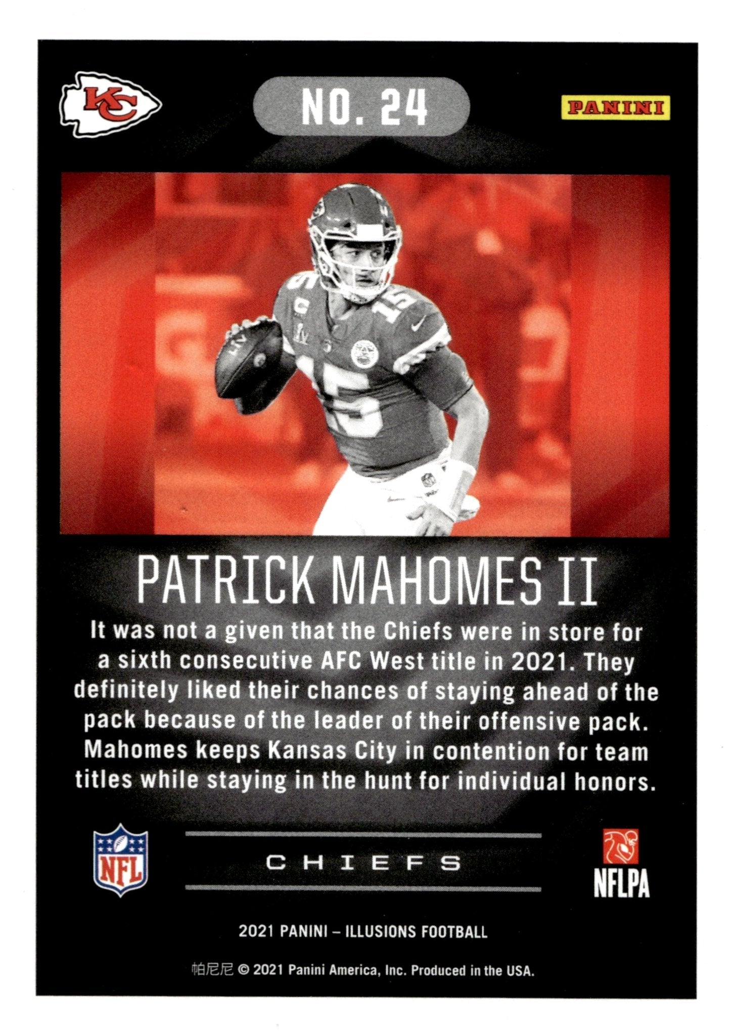 Patrick Mahomes II 2021 Panini Illusions #24 - Collector Store LLC