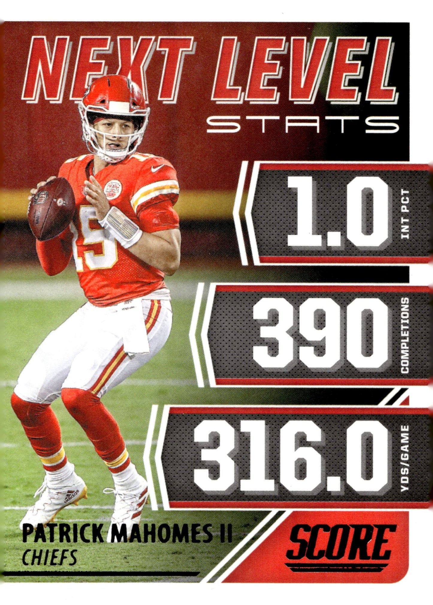 Patrick Mahomes II 2021 Panini Score Next Level Stats #NL2 - Collector Store LLC