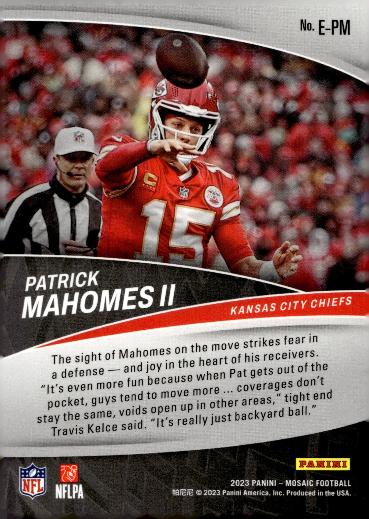 Patrick Mahomes II 2023 Panini Mosaic Elevate #E - PM - Collector Store LLC