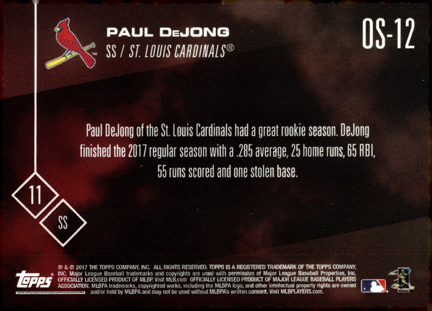 Paul DeJong 2017 Topps Now RC #OS - 12 - Collector Store LLC