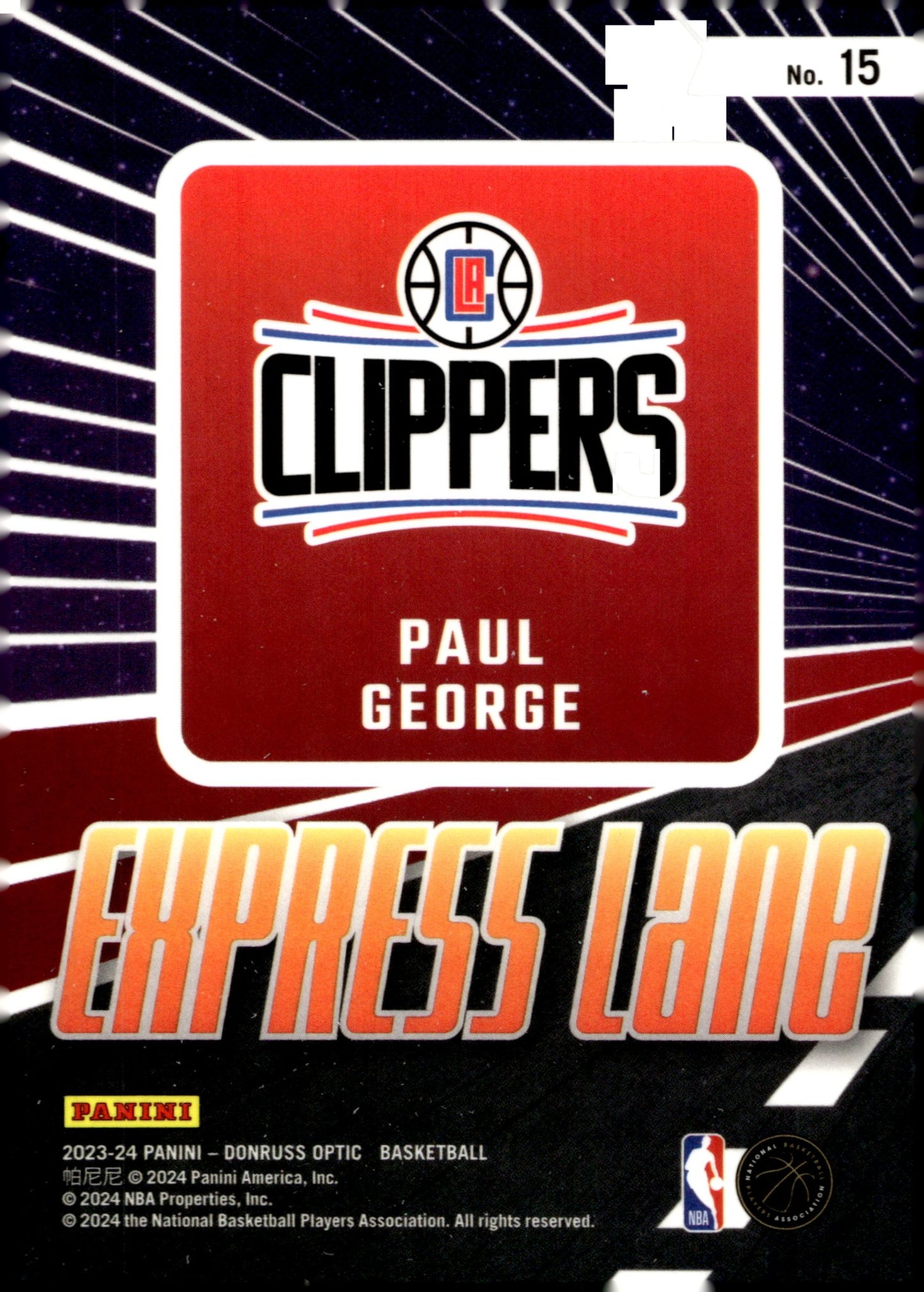 Paul George 2023 - 24 Panini Donruss Optic Express Lane #15 - Collector Store LLC