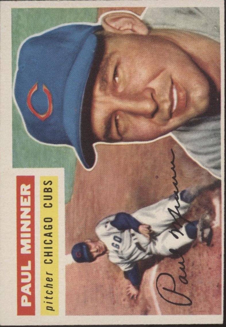 Paul Minner 1956 Topps 182 Chicago Cubs EX 2 - Collector Store LLC