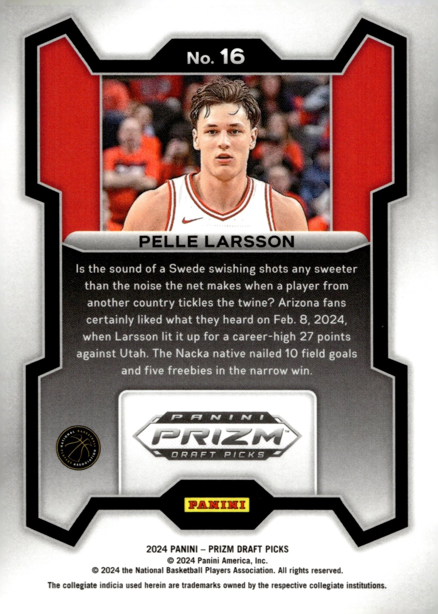 Pelle Larsson 2024 Panini Prizm Draft Picks RC #16 - Collector Store LLC