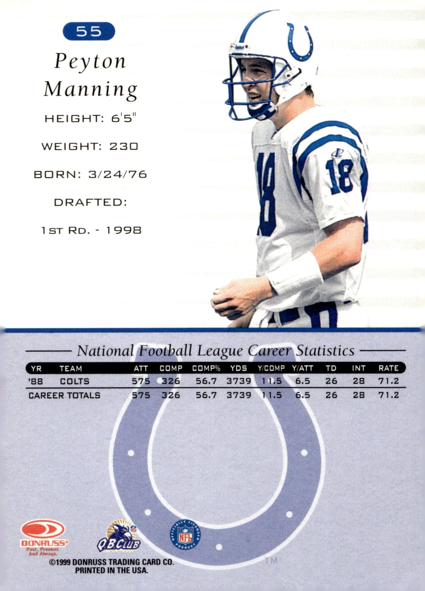 Peyton Manning 1999 Donruss #55 - Collector Store LLC