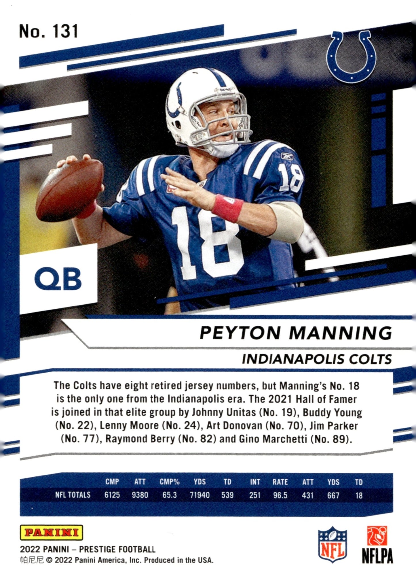 Peyton Manning 2022 Panini Prestige Xtra Points #131 - Collector Store LLC