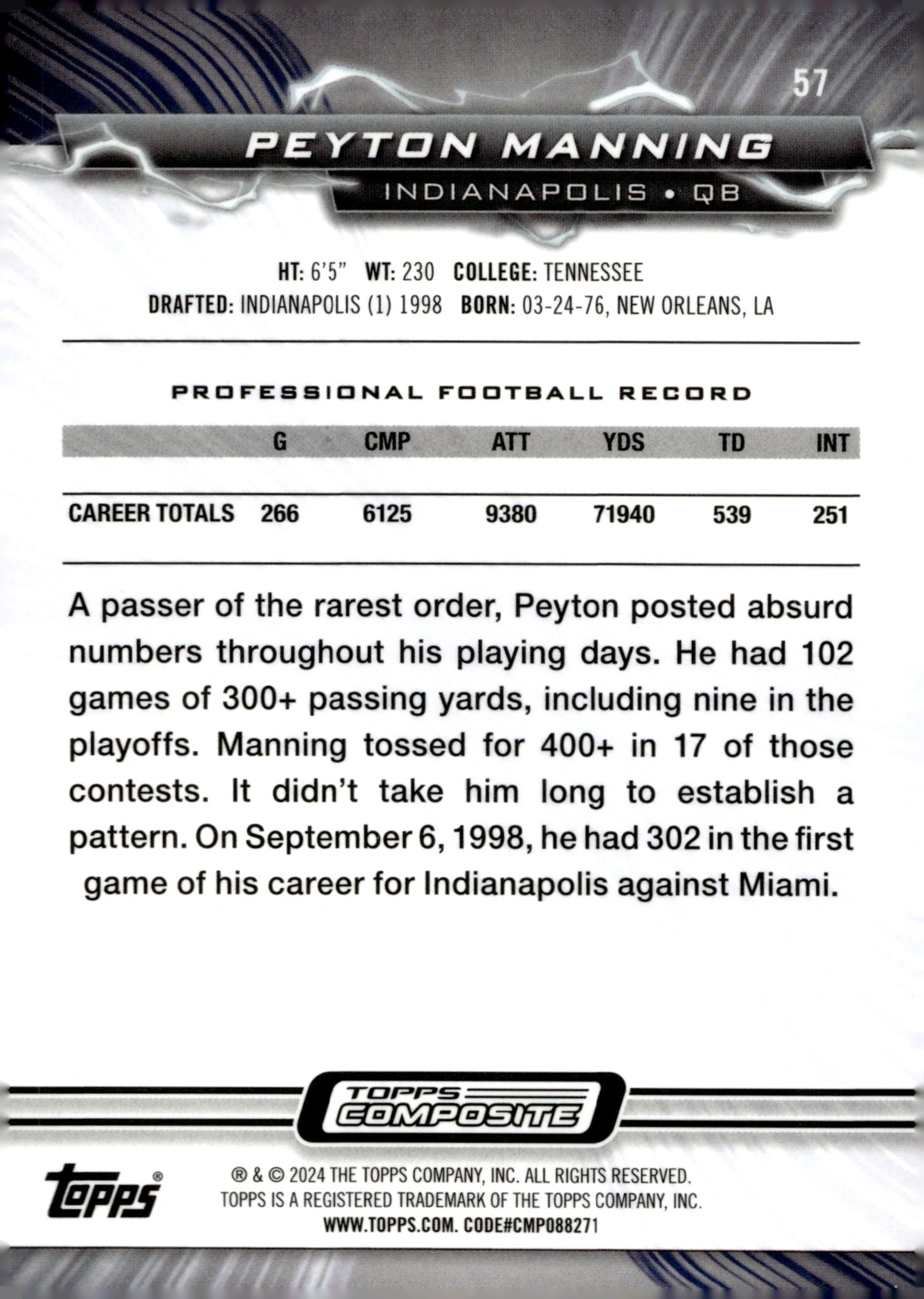 Peyton Manning 2023 Topps Composite Resurgence #57 - Collector Store LLC