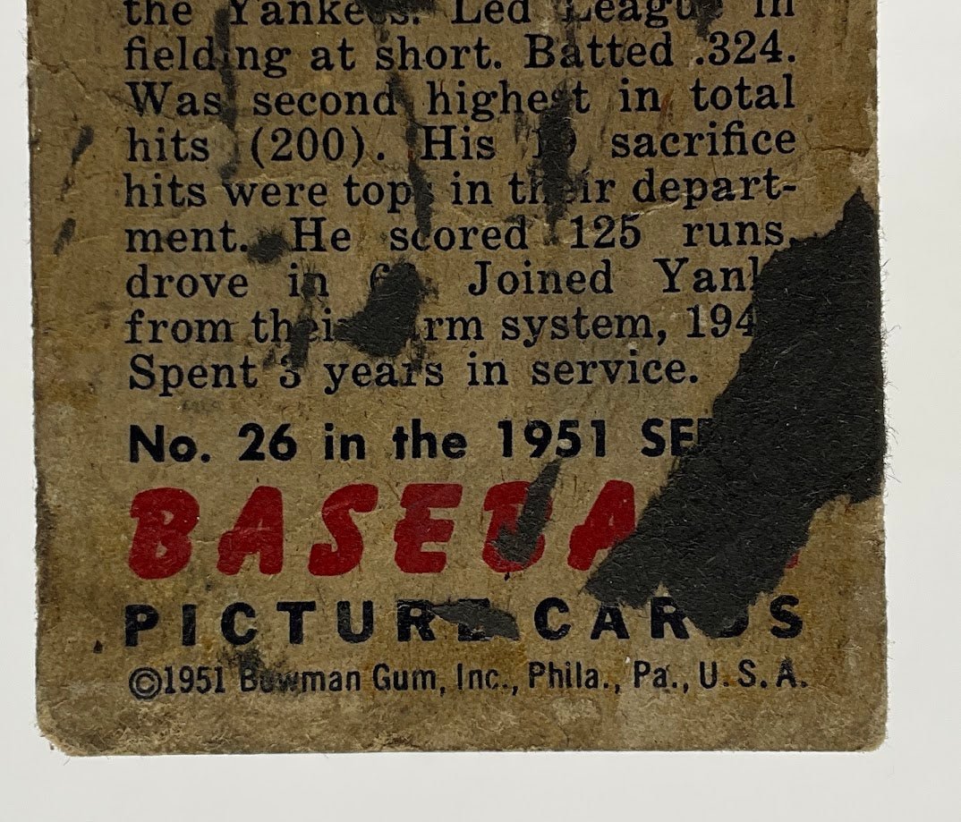 Phil Rizzuto 1951 Bowman #26 New York Yankees PR - Collector Store LLC