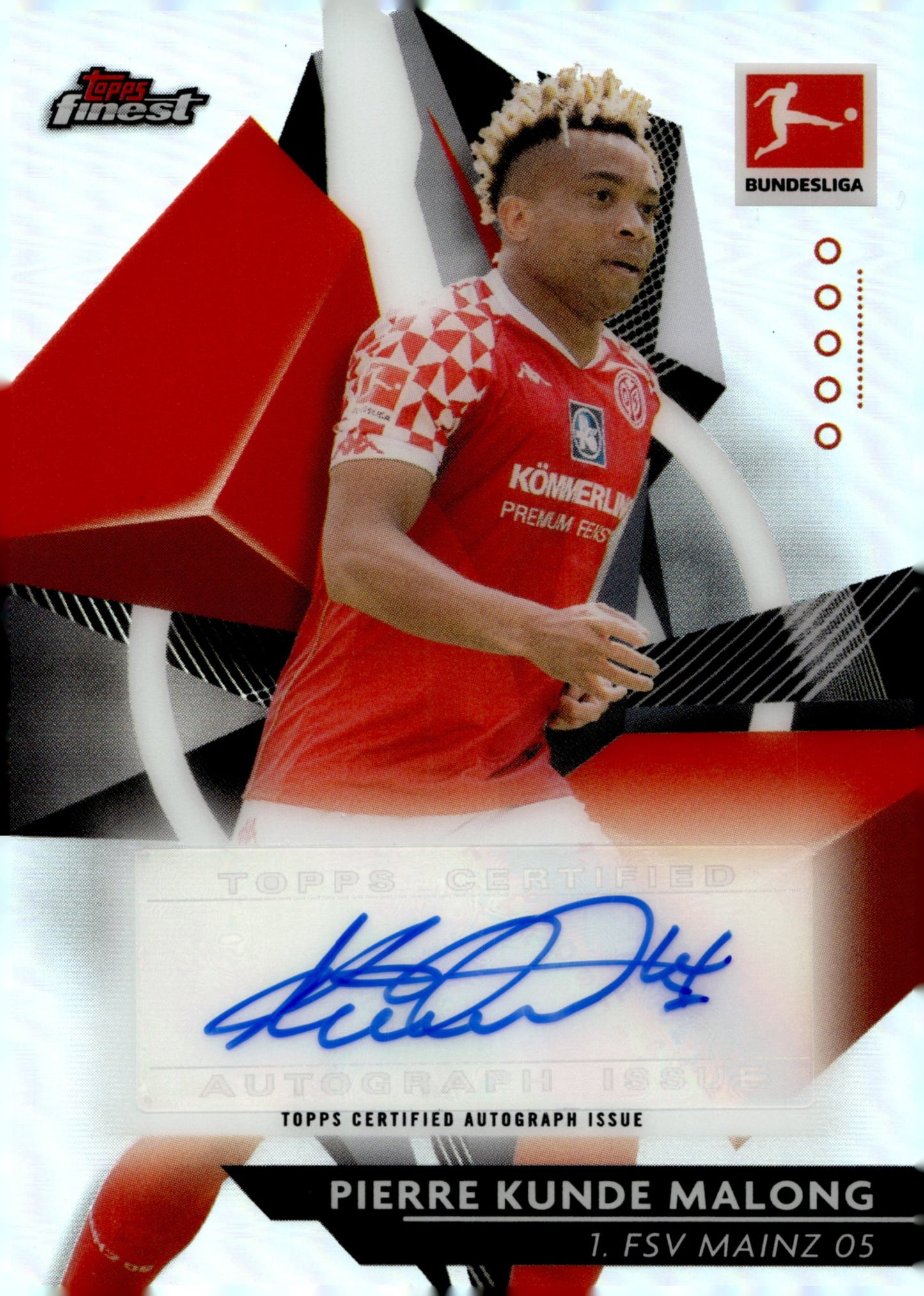Pierre Kunde Malong 2020 - 21 Topps Finest Bundesliga Refractor Auto #67 - Collector Store LLC