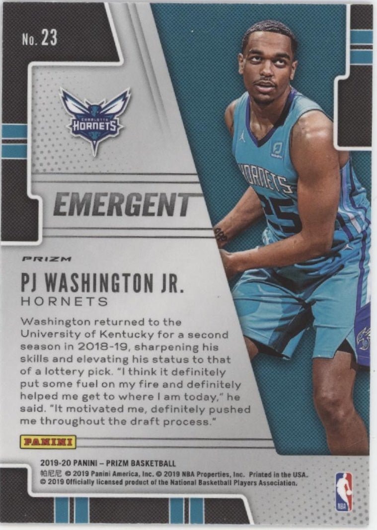 PJ Washington 2019 - 20 Panini Prizm Emergent Prizm #23 - Collector Store LLC