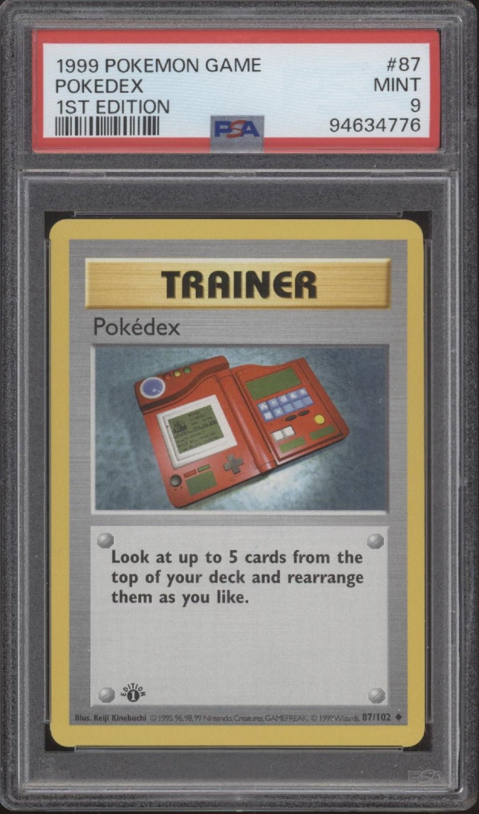 Pokedex Pokemon Base Set 1st Edition #87 PSA 9 - Collector Store LLC