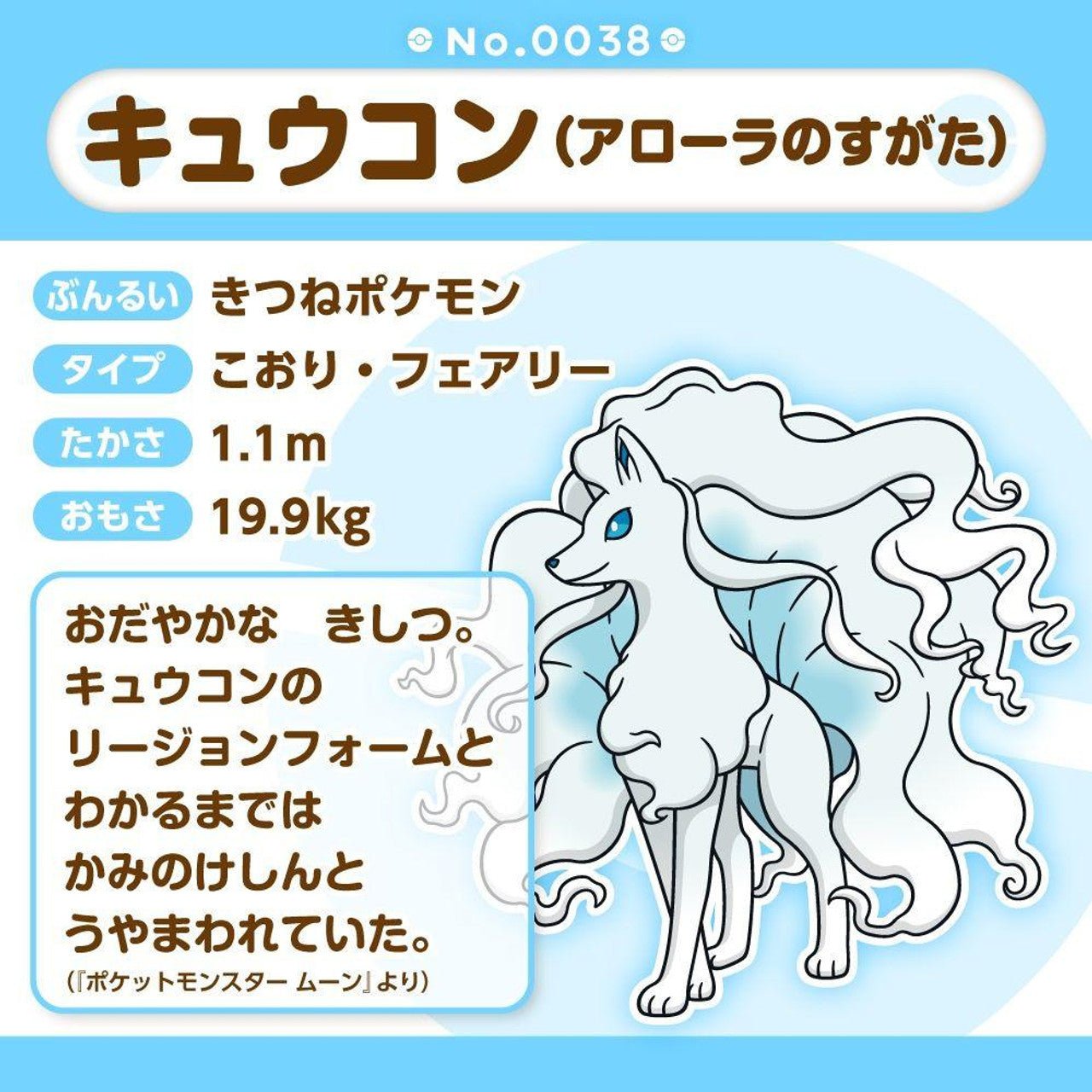 Pokemon: Pokemon Fit Alolan Ninetales No.A038 Plush (Japanese Pokemon Center Exclusive) - Collector Store LLC