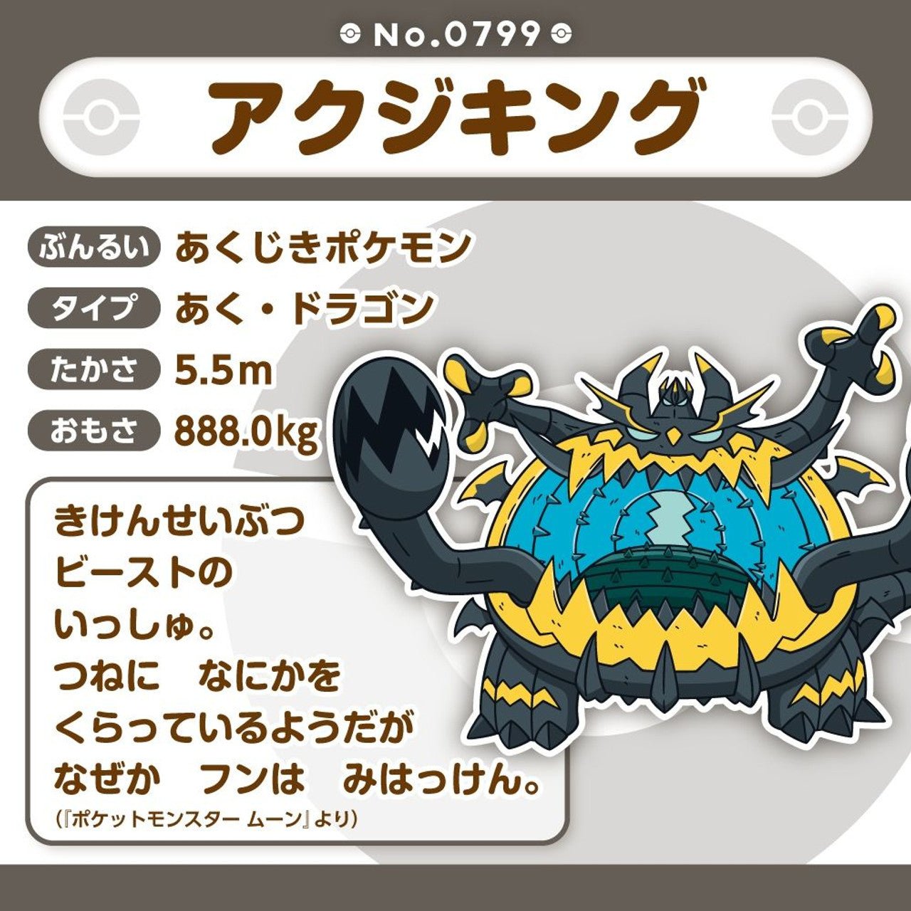 Pokemon: Pokemon Fit Guzzlord No.799 Plush (Japanese Pokemon Center Exclusive) - Collector Store LLC