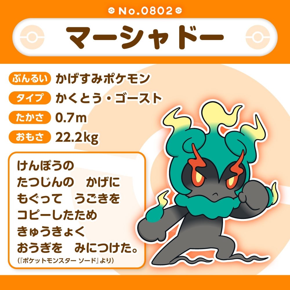 Pokemon: Pokemon Fit Marshadow (Powered - Up Form) No.802 Plush (Japanese Pokemon Center Exclusive) - Collector Store LLC