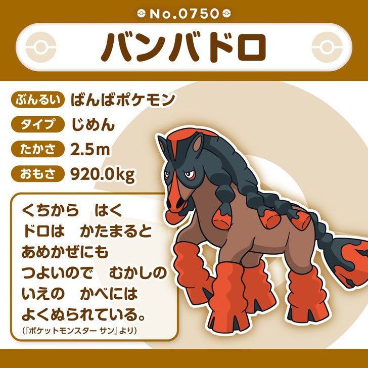 Pokemon: Pokemon Fit Mudsdale No.750 Plush (Japanese Pokemon Center Exclusive) - Collector Store LLC
