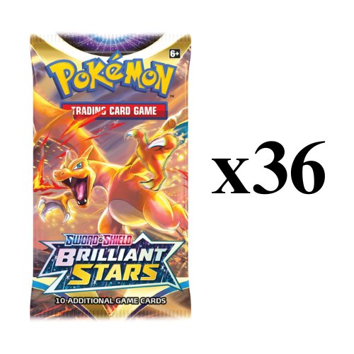 36x Brilliant Stars Sleeved Booster Packs Pokemon shops TCG